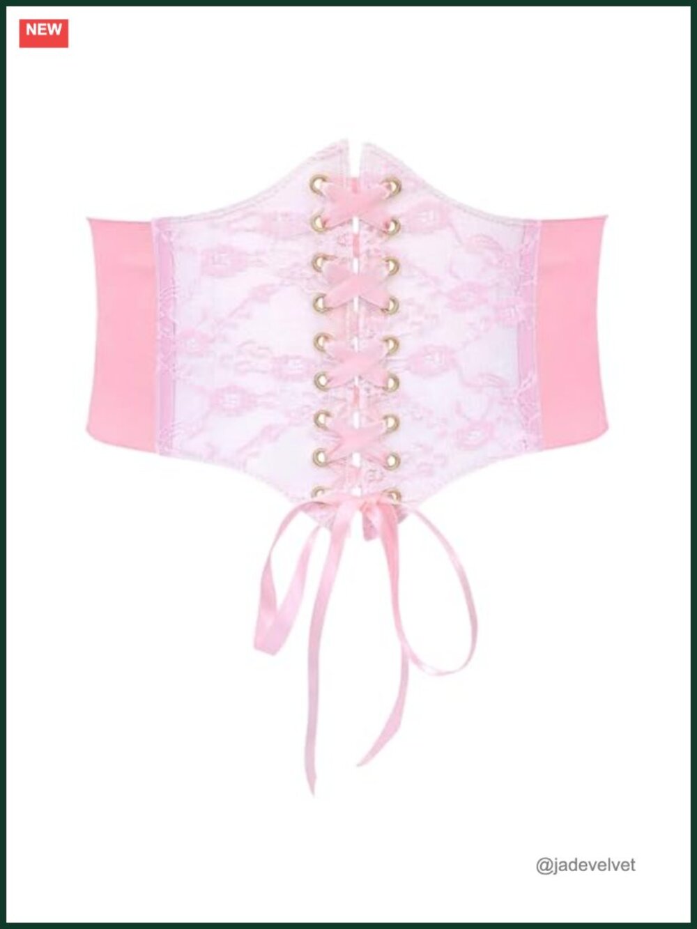 Lace-Up Corset Waist Belt Transparent PVC Lace Crochet Petal Elastic Wide Belt